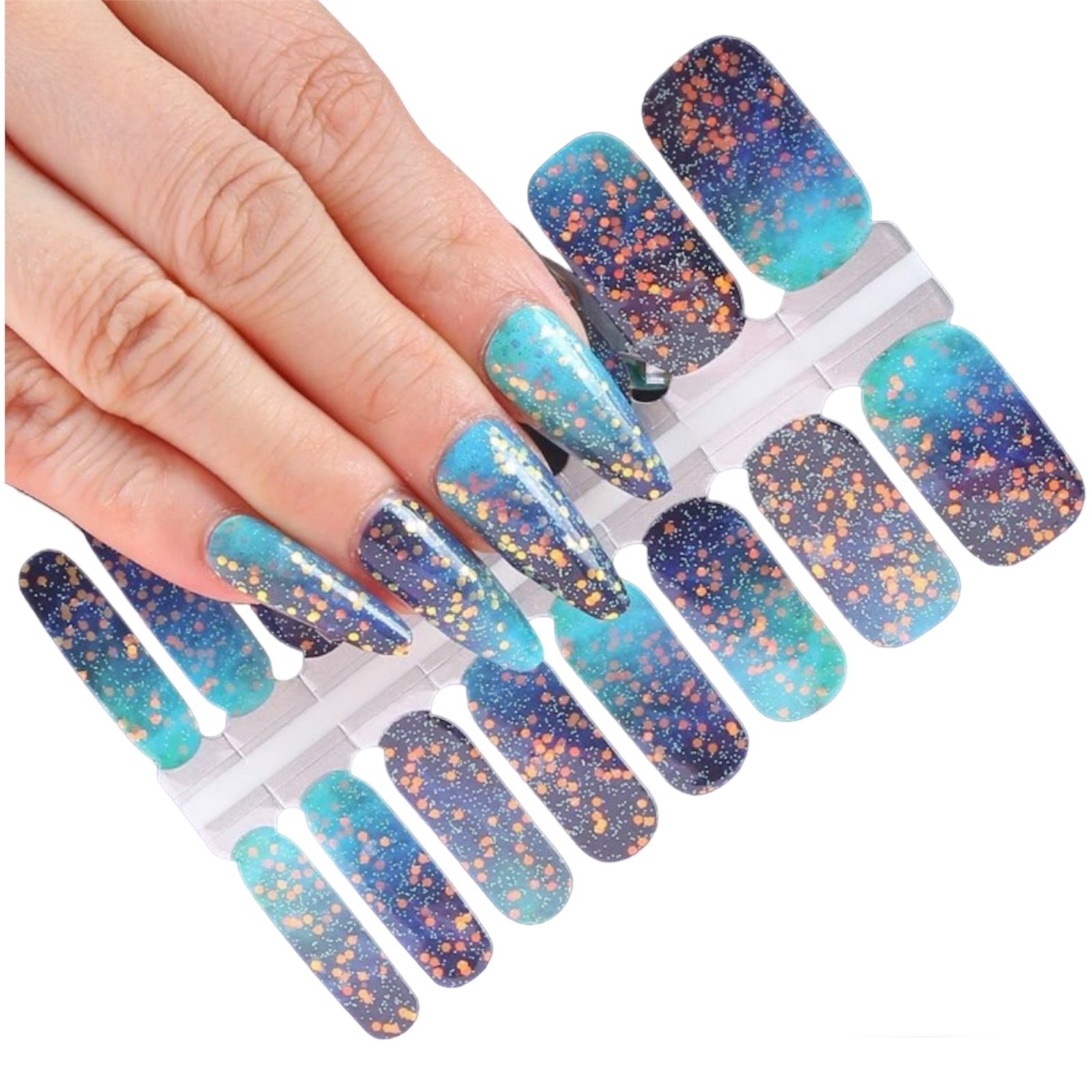 Green Cosmos | Nail Wraps | Nail Stickers | Nail Strips | Gel Nails | Nail Polish Wraps - Nailfordable