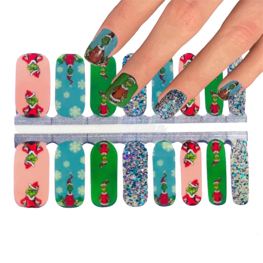Hello Mr. Grinch | Nail Wraps | Nail Stickers | Nail Strips | Gel Nails | Nail Polish Wraps - Nailfordable
