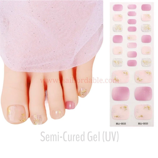 Pretty on Pink - Semi-Cured Gel Wraps UV | Nail Wraps | Nail Stickers | Nail Strips | Gel Nails | Nail Polish Wraps - Nailfordable