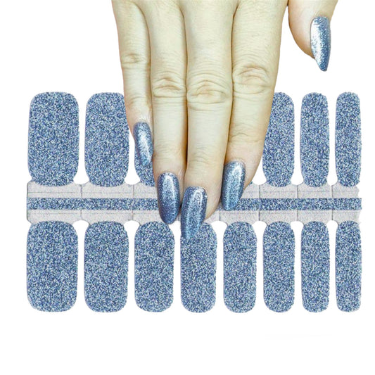 Light Blue glitter | Nail Wraps | Nail Stickers | Nail Strips | Gel Nails | Nail Polish Wraps - Nailfordable