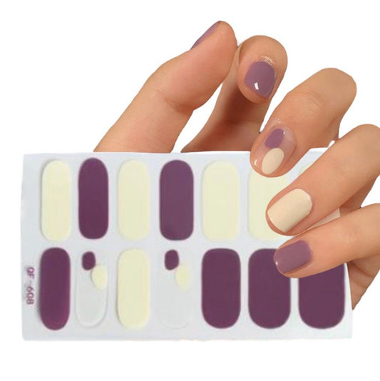 Purple and white art | Nail Wraps | Nail Stickers | Nail Strips | Gel Nails | Nail Polish Wraps - Nailfordable