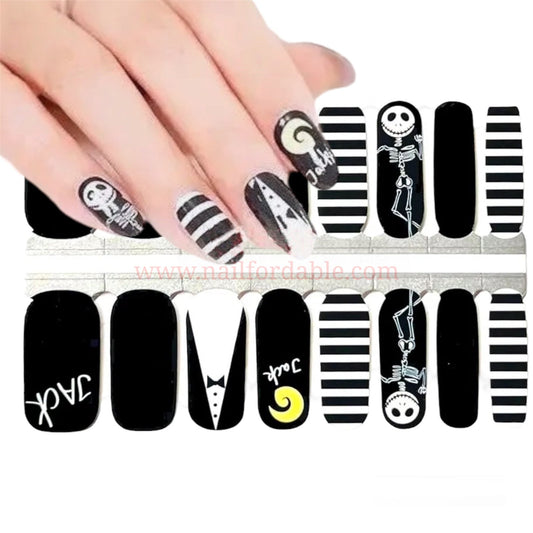 Jack skellington | Nail Wraps | Nail Stickers | Nail Strips | Gel Nails | Nail Polish Wraps - Nailfordable