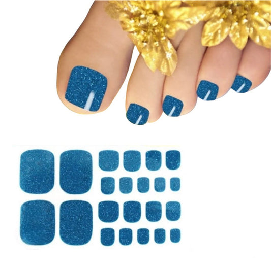 Maya Blue glitter | Nail Wraps | Nail Stickers | Nail Strips | Gel Nails | Nail Polish Wraps - Nailfordable
