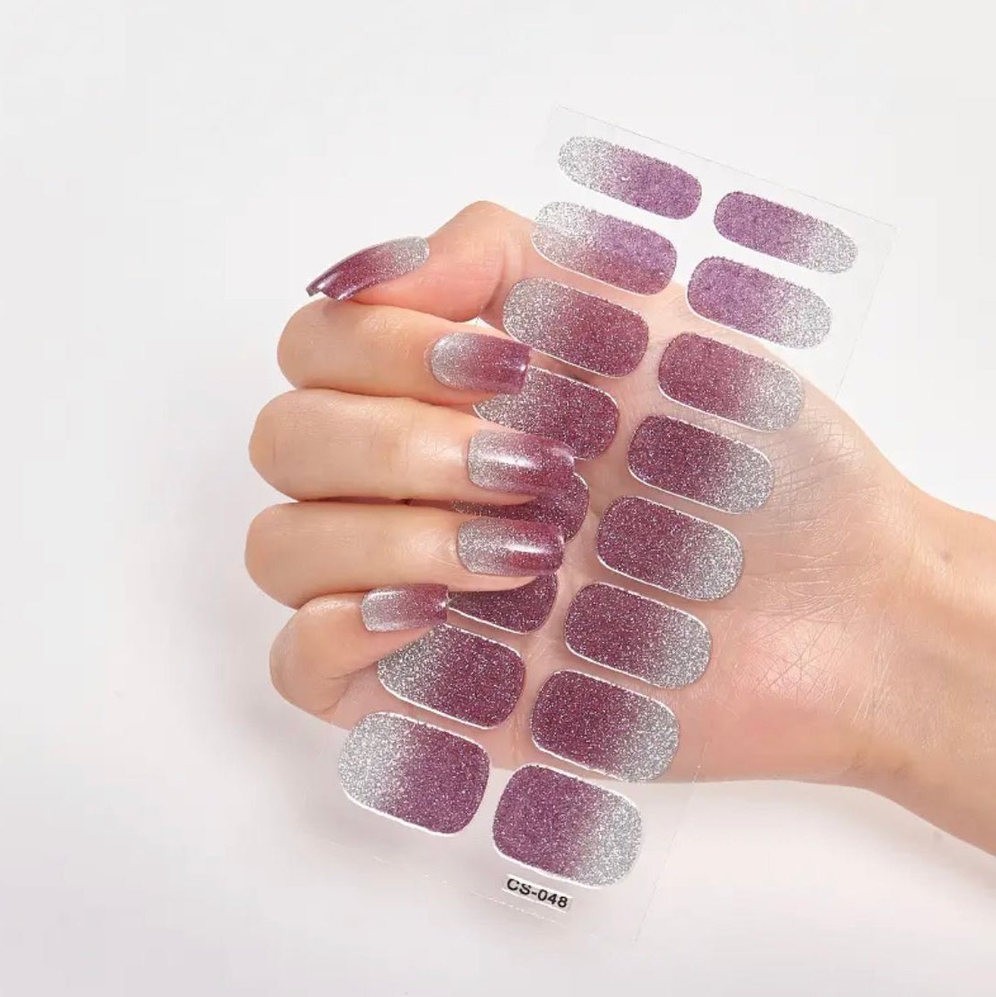 Purple (glitter) | Nail Wraps | Nail Stickers | Nail Strips | Gel Nails ...