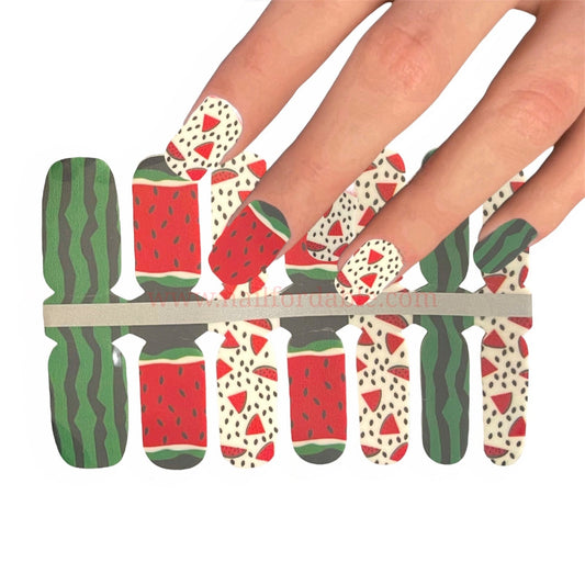 Watermelon slices | Nail Wraps | Nail Stickers | Nail Strips | Gel Nails | Nail Polish Wraps - Nailfordable