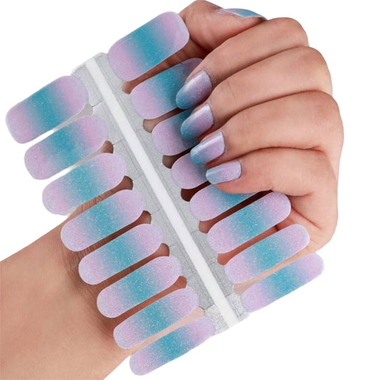 Pink to Blue | Nail Wraps | Nail Stickers | Nail Strips | Gel Nails | Nail Polish Wraps - Nailfordable