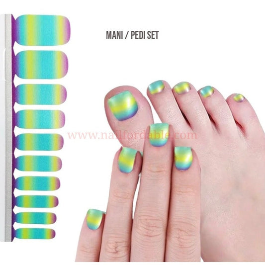 Rainbow shade | Nail Wraps | Nail Stickers | Nail Strips | Gel Nails | Nail Polish Wraps - Nailfordable