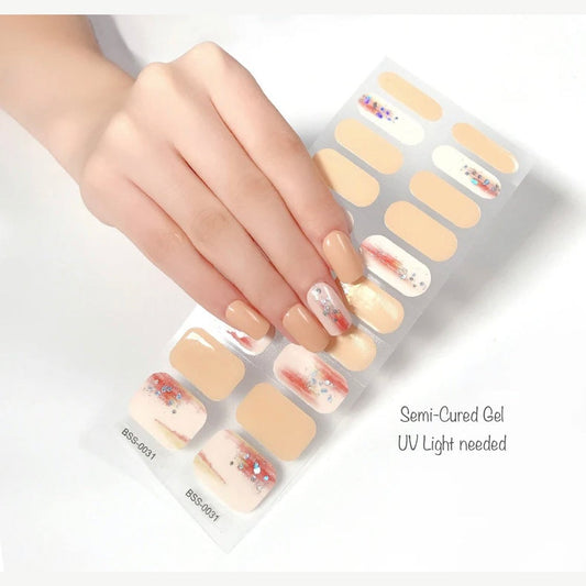 Simply Art- Semi-Cured Gel Wraps UV | Nail Wraps | Nail Stickers | Nail Strips | Gel Nails | Nail Polish Wraps - Nailfordable