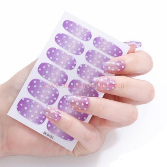 Snowing on purple | Nail Wraps | Nail Stickers | Nail Strips | Gel Nails | Nail Polish Wraps - Nailfordable