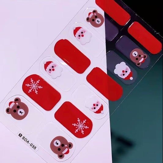Santa’s Teddy Bear | Nail Wraps | Nail Stickers | Nail Strips | Gel Nails | Nail Polish Wraps - Nailfordable