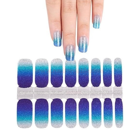 Blue colors gradient | Nail Wraps | Nail Stickers | Nail Strips | Gel Nails | Nail Polish Wraps - Nailfordable