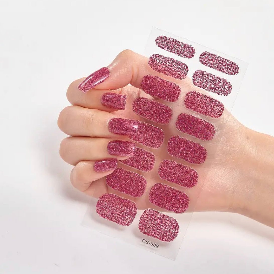 Hot Pink | Nail Wraps | Nail Stickers | Nail Strips | Gel Nails | Nail Polish Wraps - Nailfordable