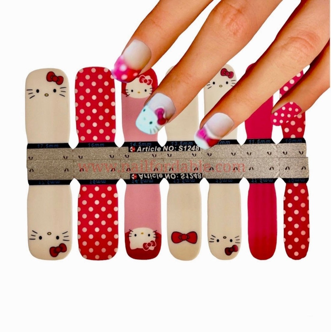 Hello Kitty | Nail Wraps | Nail Stickers | Nail Strips | Gel Nails | Nail Polish Wraps - Nailfordable