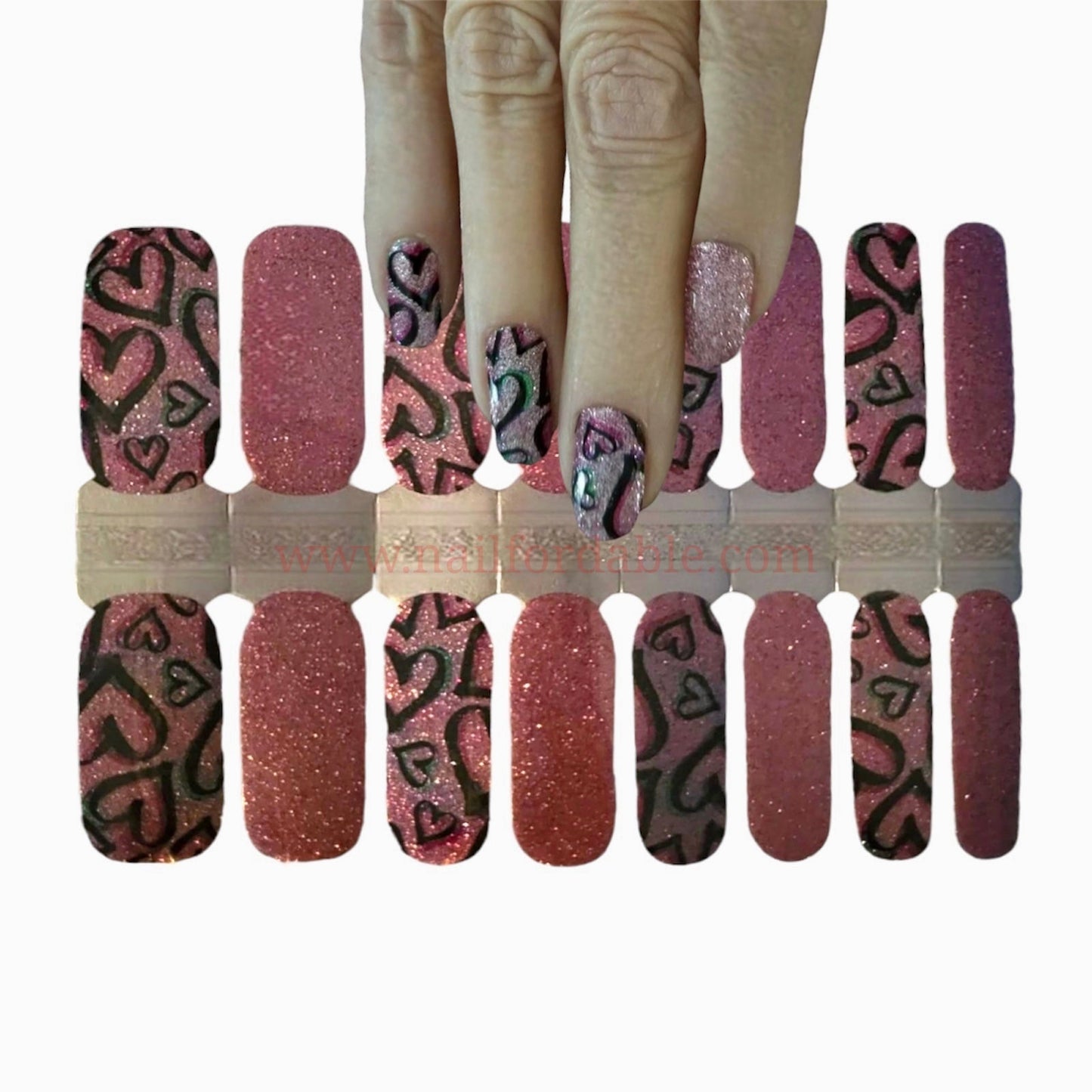 Hearts Fantasy | Nail Wraps | Nail Stickers | Nail Strips | Gel Nails | Nail Polish Wraps - Nailfordable