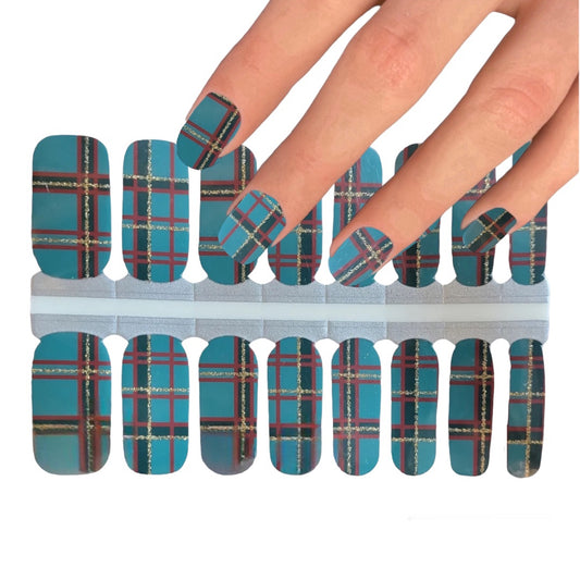 Green plaid | Nail Wraps | Nail Stickers | Nail Strips | Gel Nails | Nail Polish Wraps - Nailfordable