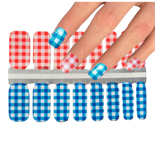 Picnic plaid | Nail Wraps | Nail Stickers | Nail Strips | Gel Nails | Nail Polish Wraps - Nailfordable