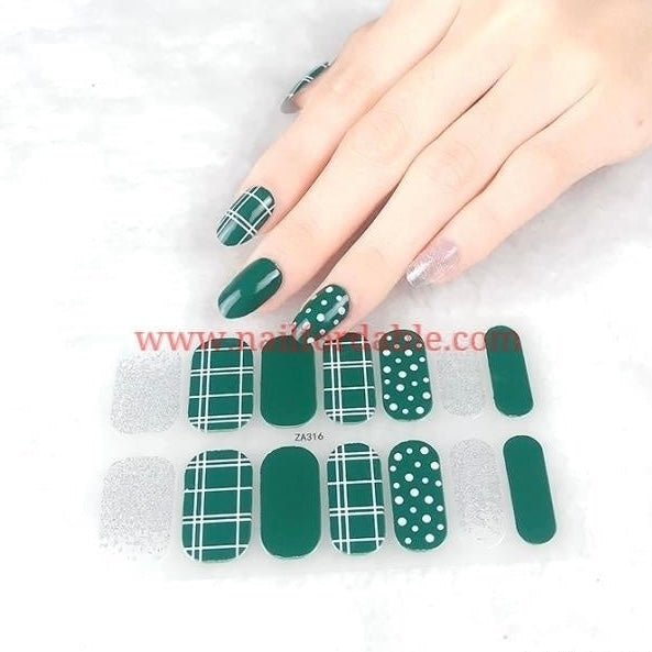 White lines and dots | Nail Wraps | Nail Stickers | Nail Strips | Gel Nails | Nail Polish Wraps - Nailfordable