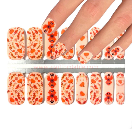 Thanksgiving Turkeys | Nail Wraps | Nail Stickers | Nail Strips | Gel Nails | Nail Polish Wraps - Nailfordable