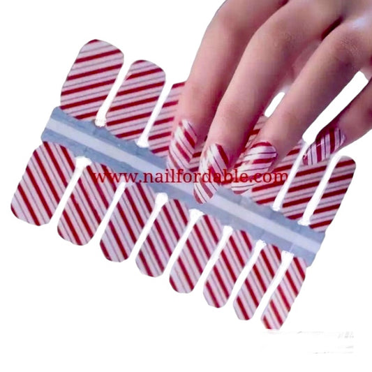 Candy cane | Nail Wraps | Nail Stickers | Nail Strips | Gel Nails | Nail Polish Wraps - Nailfordable