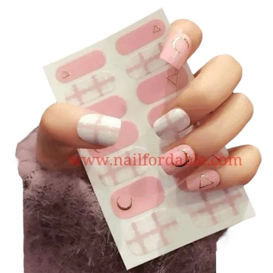 Moon and Triangles | Nail Wraps | Nail Stickers | Nail Strips | Gel Nails | Nail Polish Wraps - Nailfordable