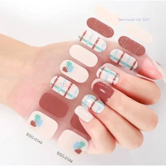 Plaid Art - Semi-Cured Gel Wraps UV | Nail Wraps | Nail Stickers | Nail Strips | Gel Nails | Nail Polish Wraps - Nailfordable