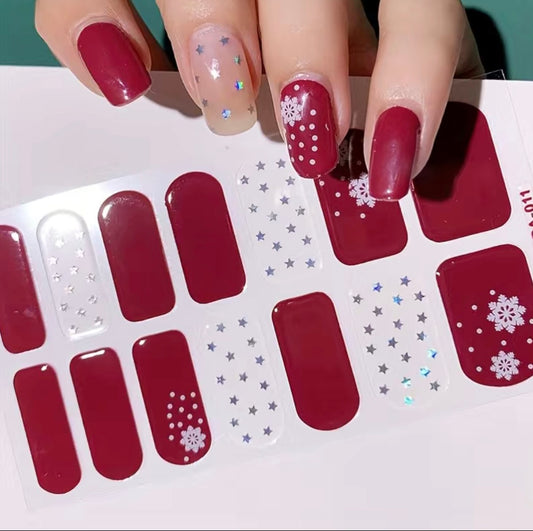 Christmas snowflakes | Nail Wraps | Nail Stickers | Nail Strips | Gel Nails | Nail Polish Wraps - Nailfordable