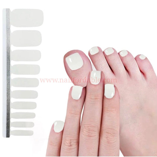 White | Nail Wraps | Nail Stickers | Nail Strips | Gel Nails | Nail Polish Wraps - Nailfordable