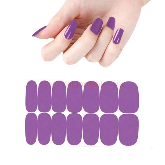 Purple | Nail Wraps | Nail Stickers | Nail Strips | Gel Nails | Nail Polish Wraps - Nailfordable