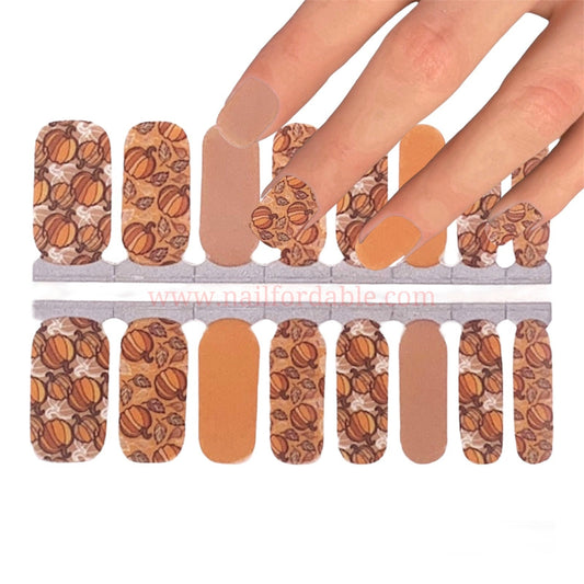 Pumpkins season | Nail Wraps | Nail Stickers | Nail Strips | Gel Nails | Nail Polish Wraps - Nailfordable