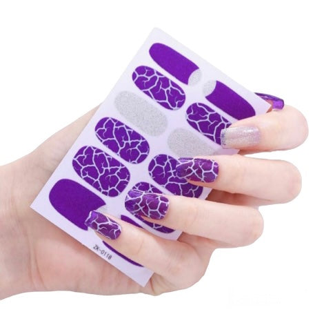 Purple cracks | Nail Wraps | Nail Stickers | Nail Strips | Gel Nails | Nail Polish Wraps - Nailfordable