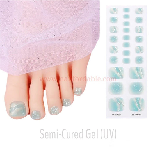 Marble Sky - Semi-Cured Gel Wraps UV | Nail Wraps | Nail Stickers | Nail Strips | Gel Nails | Nail Polish Wraps - Nailfordable