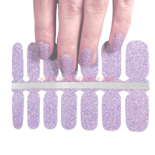 Light Lilac glitter | Nail Wraps | Nail Stickers | Nail Strips | Gel Nails | Nail Polish Wraps - Nailfordable