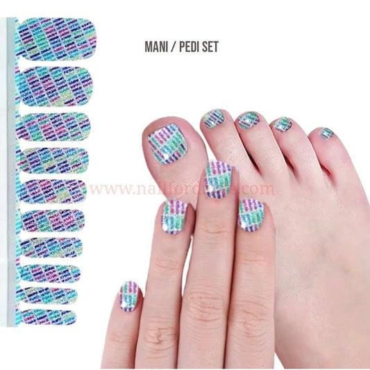 Grid Pattern | Nail Wraps | Nail Stickers | Nail Strips | Gel Nails | Nail Polish Wraps - Nailfordable