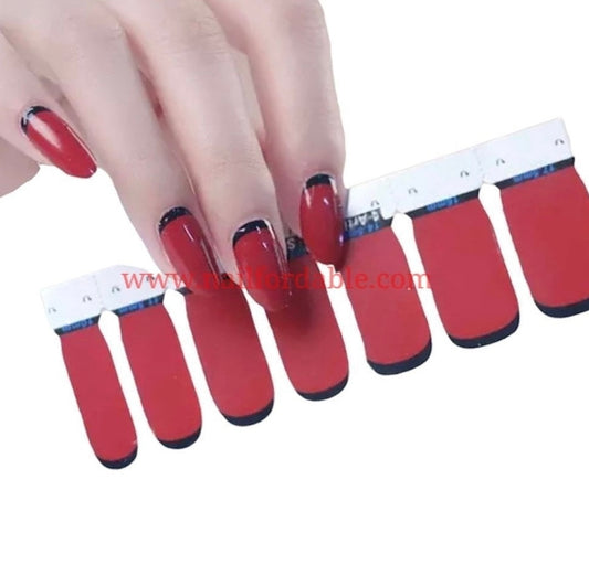 Black edge | Nail Wraps | Nail Stickers | Nail Strips | Gel Nails | Nail Polish Wraps - Nailfordable