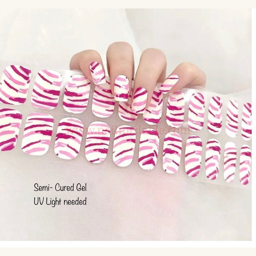 Pink zebra | Nail Wraps | Nail Stickers | Nail Strips | Gel Nails | Nail Polish Wraps - Nailfordable