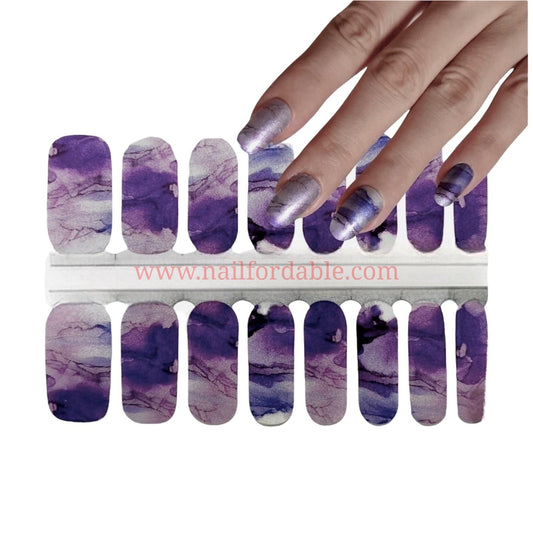 Purple Clouds | Nail Wraps | Nail Stickers | Nail Strips | Gel Nails | Nail Polish Wraps - Nailfordable