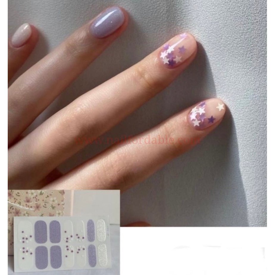 Purple stars | Nail Wraps | Nail Stickers | Nail Strips | Gel Nails | Nail Polish Wraps - Nailfordable