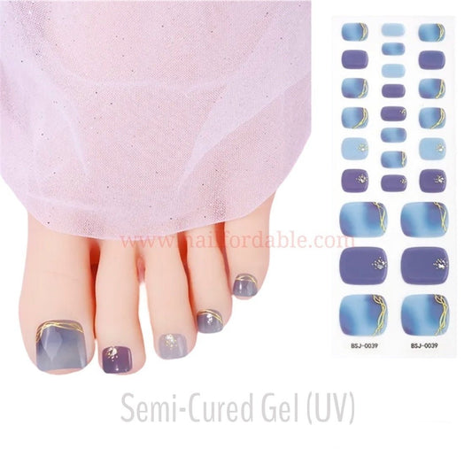 Blue Horizon - Semi-Cured Gel Wraps UV | Nail Wraps | Nail Stickers | Nail Strips | Gel Nails | Nail Polish Wraps - Nailfordable