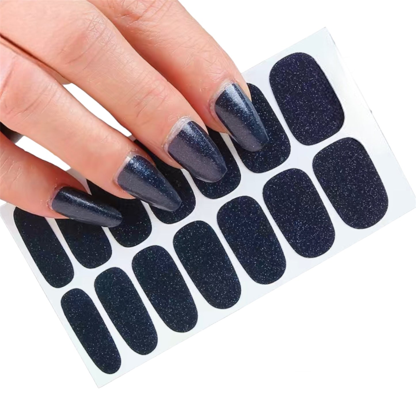 Black glitter | Nail Wraps | Nail Stickers | Nail Strips | Gel Nails | Nail Polish Wraps - Nailfordable