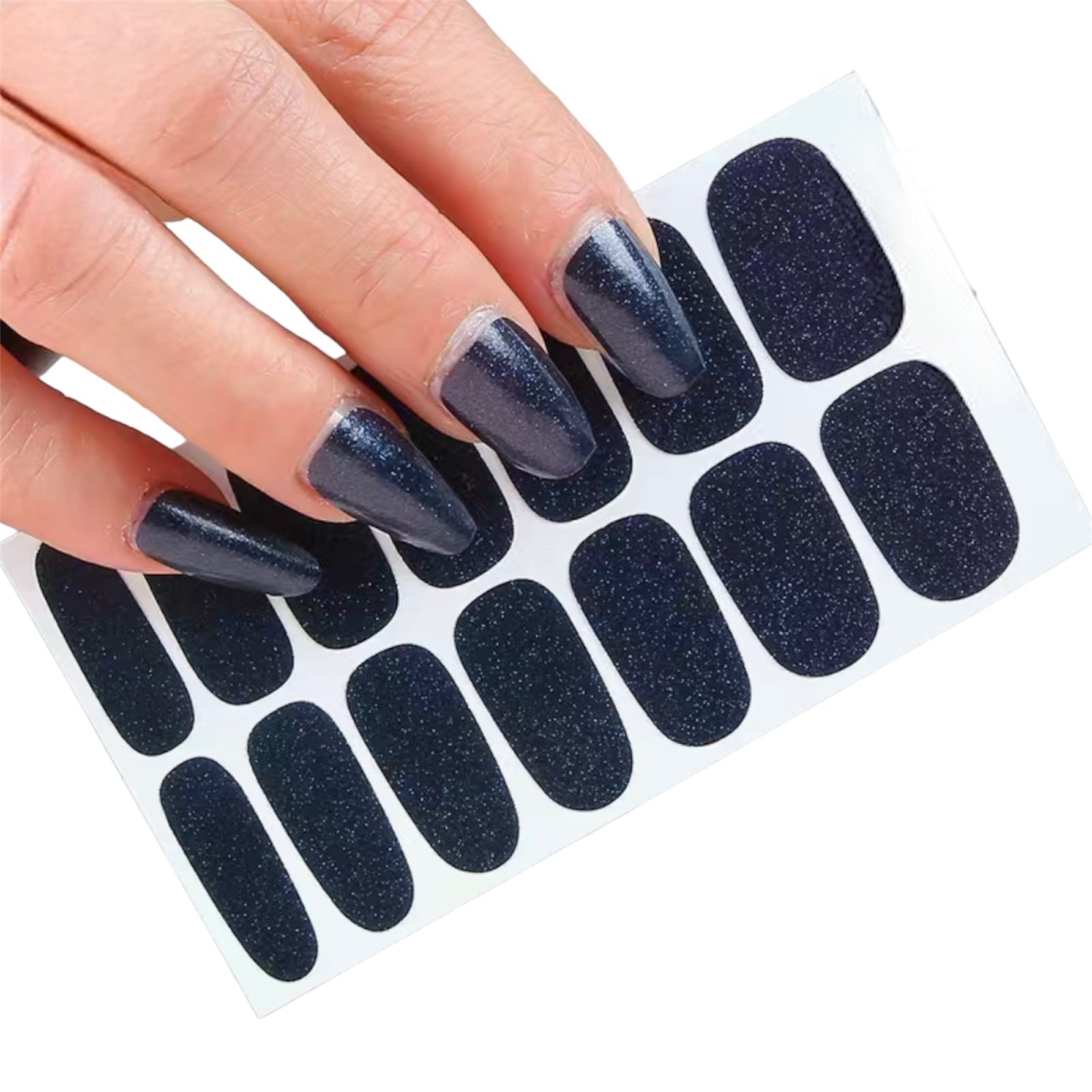 Black glitter | Nail Wraps | Nail Stickers | Nail Strips | Gel Nails | Nail Polish Wraps - Nailfordable