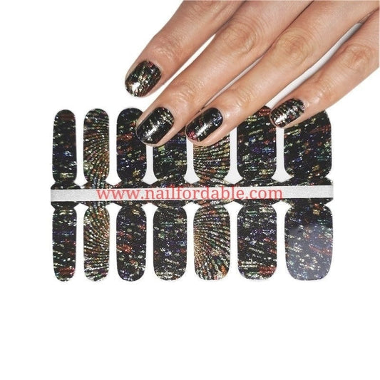 Fingerprint glitter | Nail Wraps | Nail Stickers | Nail Strips | Gel Nails | Nail Polish Wraps - Nailfordable