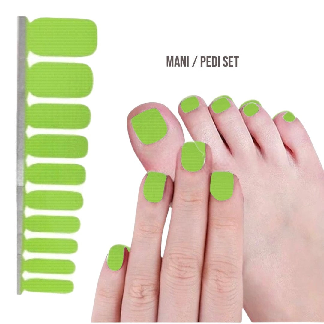 Green Neon | Nail Wraps | Nail Stickers | Nail Strips | Gel Nails | Nail Polish Wraps - Nailfordable