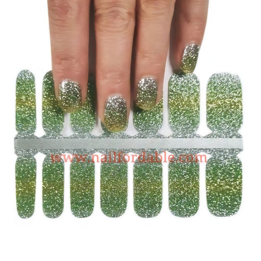 Green sunset | Nail Wraps | Nail Stickers | Nail Strips | Gel Nails | Nail Polish Wraps - Nailfordable