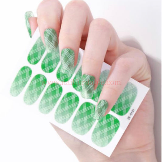 Green plaid | Nail Wraps | Nail Stickers | Nail Strips | Gel Nails | Nail Polish Wraps - Nailfordable