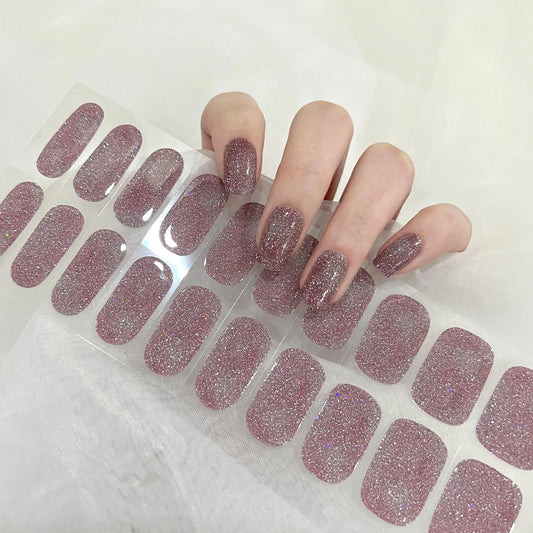 Pink shadow - Cured Gel Wraps Air Dry/Non UV | Nail Wraps | Nail Stickers | Nail Strips | Gel Nails | Nail Polish Wraps - Nailfordable