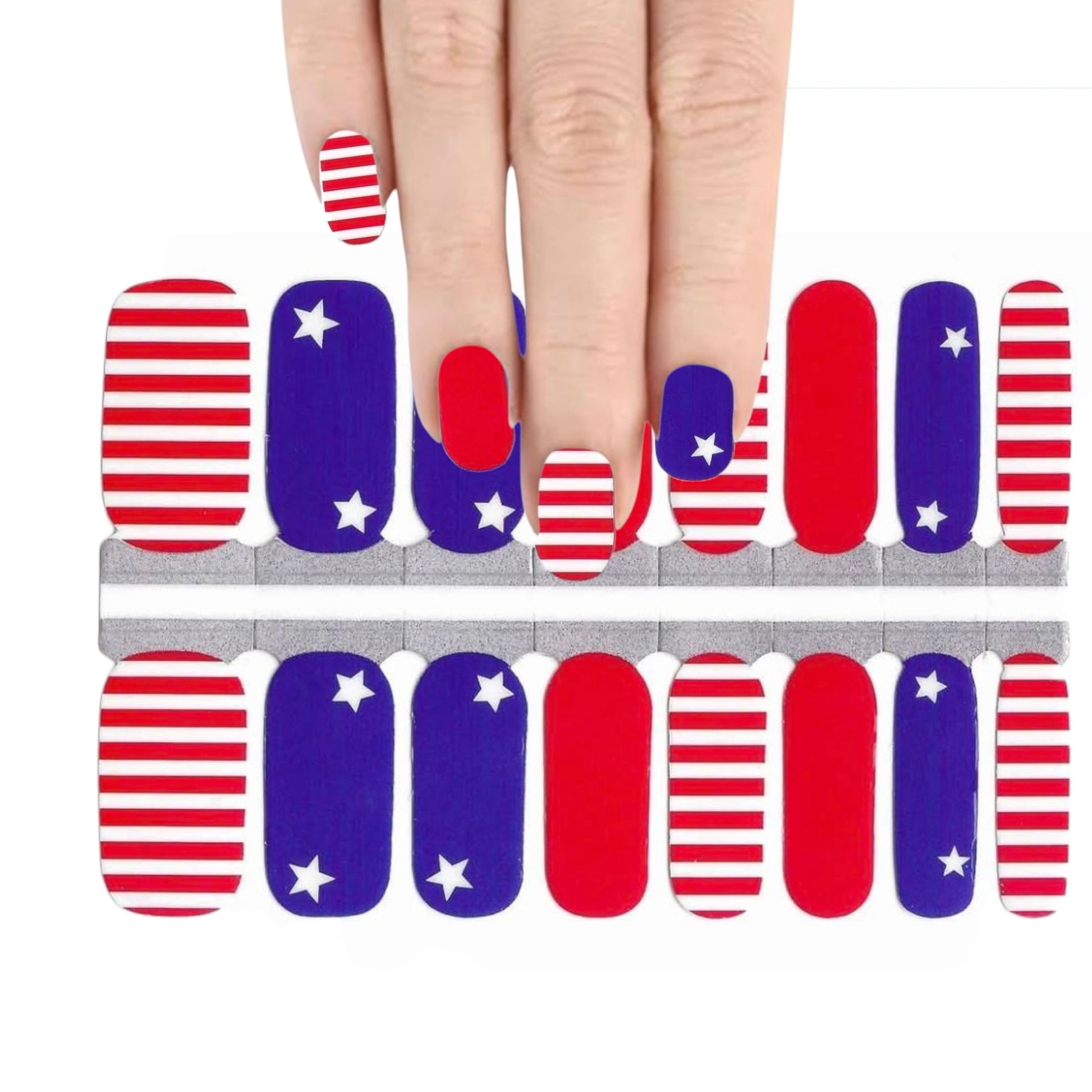 USA Flag | Nail Wraps | Nail Stickers | Nail Strips | Gel Nails | Nail Polish Wraps - Nailfordable