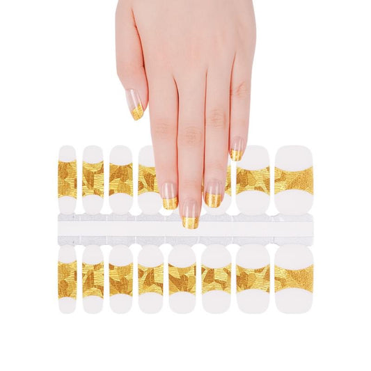 Gold Chrome french tips | Nail Wraps | Nail Stickers | Nail Strips | Gel Nails | Nail Polish Wraps - Nailfordable