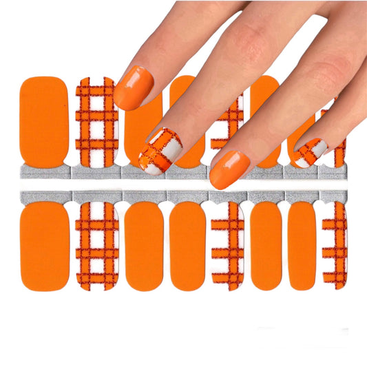 Orange fence | Nail Wraps | Nail Stickers | Nail Strips | Gel Nails | Nail Polish Wraps - Nailfordable