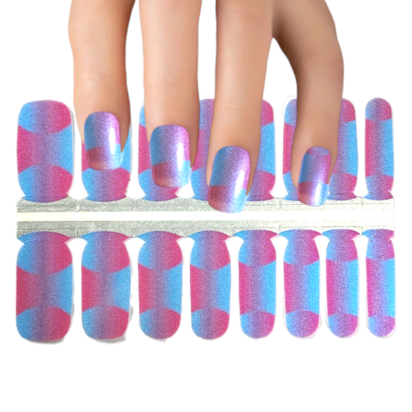 Blue shift 3D Illusion | Nail Wraps | Nail Stickers | Nail Strips | Gel Nails | Nail Polish Wraps - Nailfordable