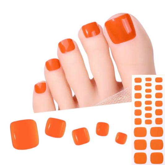 Orange - Semi-Cured Gel Wraps UV | Nail Wraps | Nail Stickers | Nail Strips | Gel Nails | Nail Polish Wraps - Nailfordable